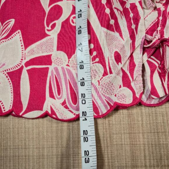 Rachel Zoe Womens Linen Blend Top Size Large Pink Preppy Resort Coquette - Picture 5 of 7